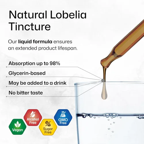 Vista 6 de BIO KRAUTER Lobelia Tintura para limpieza y desintoxicación pulmonar – Extracto líquido de hierba de lobelia vegana pura – 2 onzas líquidas. 84 días