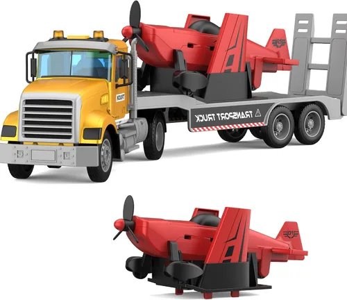 Vista 11 de DOWELLIN Vehículo transportador de juguetes para niños, incluye auto transportador y camión bulldózer, juguete de autos, regalo de cumpleaños