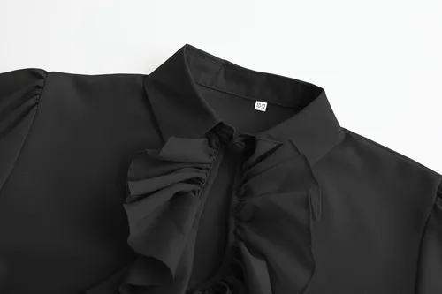 Vista 3 de Eymitory Camisa medieval de pirata para niños, camisa renacentista con volantes, jacobita escocés, Ghillie, tops para niños, disfraz gótico