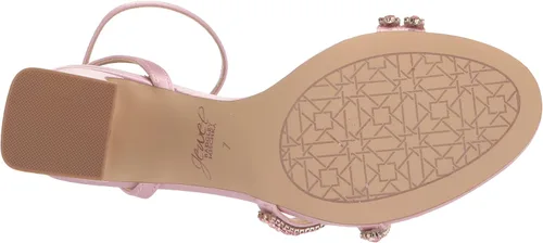 Vista 4 de Jewel Badgley Mischka Rosa - Sandalia de tacón con correas de piedras preciosas
