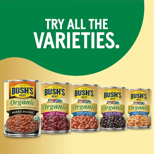 Vista 9 de BUSH'S BEST Frijoles de riñón de color rojo oscuro orgánico enlatados de 15 onzas, fuente de proteína y fibra a base de plantas, bajos en grasa, sin