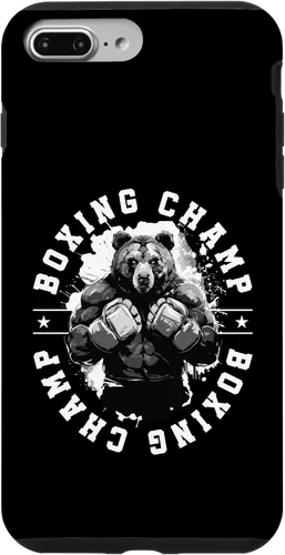 Vista 9 de iPhone 14 Boxing Champ Bear Animal Gym Estuche con cita de boxeador de luchadores