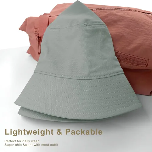 Vista 34 de GADIEMKENSD Sombrero de pescador 100% algodón, unisex, protección solar UPF 50, ligero, plegable