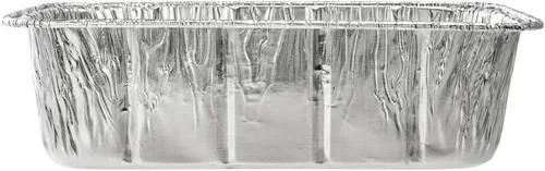 Vista 15 de Restaurantware Pastry Tek - Paneras de 8.5 x 4.3 pulgadas, 25 sartenes de aluminio listas para horno, 2 libras, congelables, de aluminio plateado
