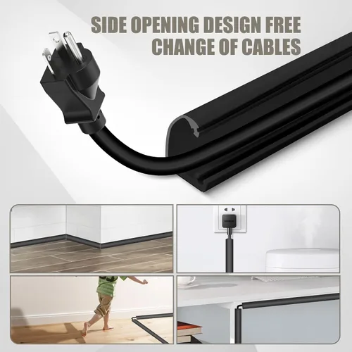 Vista 4 de Cubierta de pared para cable, 39 pulgadas, autoadhesivas, para cables en la pared, cable de extensión para piso, TV montada, cavidad del hogar