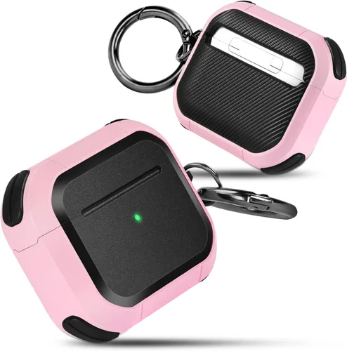 Vista 9 de ORIbox Funda protectora que absorbe los golpes compatible con AirPods 1 y AirPods 2, cuerpo completo resistente con llavero para AirPods, azul