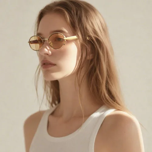 Vista 4 de Lentes de sol ovalados retro para mujeres y hombres, tonos clásicos de los años 90 con protección UV400, marco de metal dorado