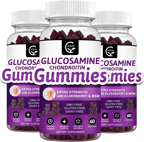 Vista 11 de GORNVB Gomitas de condroitina de glucosamina con MSM y saúco – Soporte de movilidad y flexibilidad extra fuerte, suplemento inmunológico
