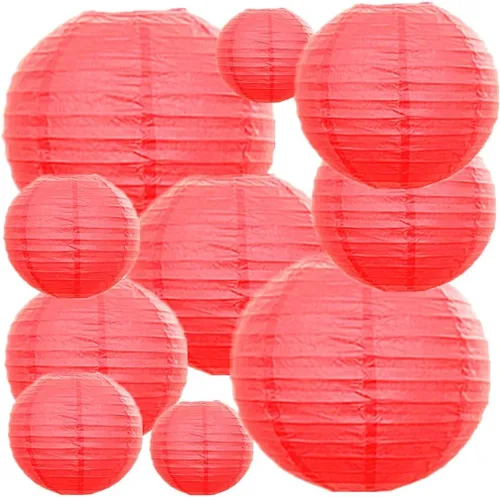 Vista 11 de Linterna de papel plegable reutilizable, estilo chino/japonés, cubierta decorativa para lámpara colgante (azul, 10 unidades de tamaños surtidos)