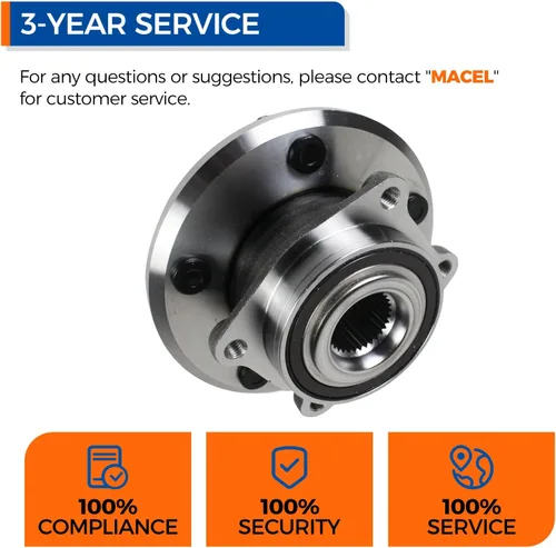 Vista 7 de PAROD 513286 Conjunto de cubo de cojinete de rueda delantera compatible con Dodge Journey 2009-2017, Ram ProMaster 1500, 2500, 3500 5Lugs con ABS