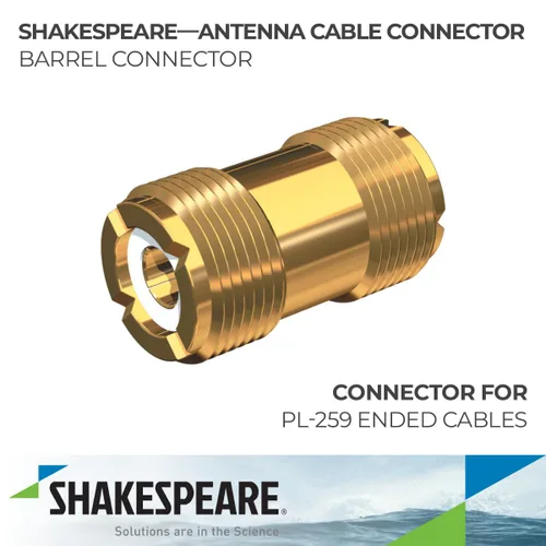 Vista 2 de Shakespeare Conector de barril PL-258-G para cables terminados PL-259