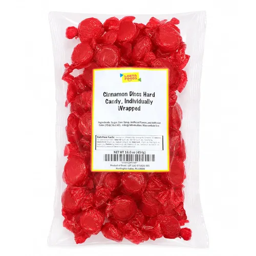Vista 6 de Cinnamon Discs - Caramelo duro envuelto individualmente, caramelo picante, bolsa de 1 libra