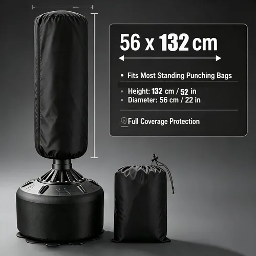 Vista 3 de HEVSTIL Funda para saco de boxeo de pie libre impermeable, funda de bolsa de boxeo de pie, bolsa de boxeo ajustable gruesa para saco de boxeo, funda