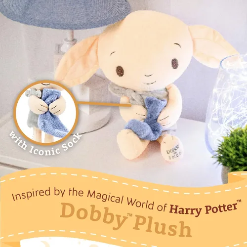 Vista 2 de Kids Preferred Harry Potter Dobby Peluche Relleno Animal El Adorable Elfo Doméstico Sosteniendo Su Icónico Calcetín para Bebés, Niños Pequeños