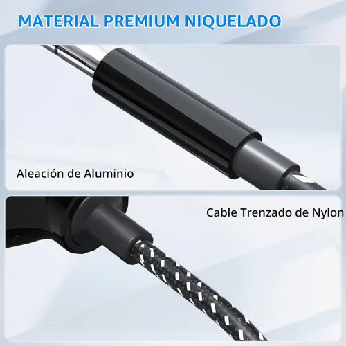Vista 4 de LP Divisor de auriculares, divisor estéreo de audio trenzado de nailon de 0.138 pulgadas, macho a 3 puertos hembra para MacBook, Mac, iPad, iPhone