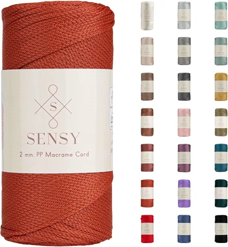 Vista 101 de Sensy Premium 2mm 229.5 metros de cuerda de poliéster 100% cordón de polipropileno Cordón de macramé 2mm Cordón para bolso de crochet Hilo