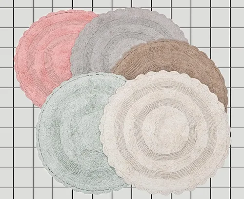 Vista 9 de The Home Talk Tapete de baño de algodón de alta calidad, antideslizante, extra absorbente, para spa, ducha, bañera, sala de estar, cálido, suave