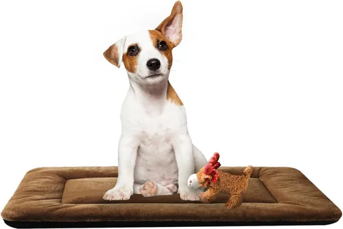 Vista 32 de Alfombrilla de cama para jaula de perro para perros extra pequeños. Cama de jaula de perro ultra suave. Alfombrilla de perrera lavable y Rosa