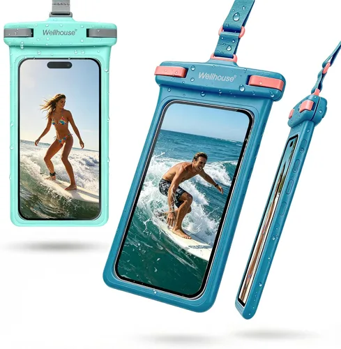 Vista 10 de wellhouse Funda impermeable para teléfono, estuche impermeable para iPhone 16 15 14 13 12 Pro Max XS Samsung, bolsa seca para celular IPX8 3D