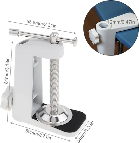 Vista 2 de RTNLIT Abrazadera universal de montaje de mesa en forma de C para micrófono, brazo de tijera, soporte de brazo de tijera con tornillo