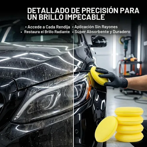 Vista 7 de PSLER Almohadillas aplicadoras de espuma – Almohadilla aplicadora de cera de coche de espuma para detallar, esponjas de pulido redondas de 4
