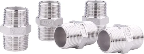 Vista 18 de Boquilla hexagonal macho NPT de 1 pulgada - DERPIPE acero inoxidable 304 roscado para kit de preparación, aplicación de tuberías caseras
