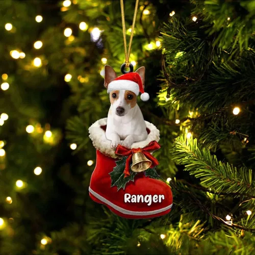 Vista 20 de Amantes de los perros de Navidad – Akita Inu Dog in Santa Boot Adorno de Navidad, adorno personalizado en forma 2D, adorno de Navidad, personaliza