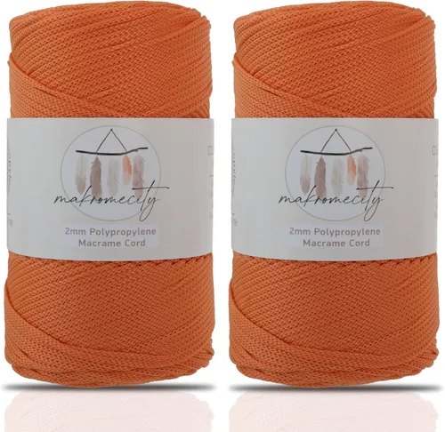 Vista 27 de Makromecity, Cordón de macramé de poliéster de 2 mm x 250 yardas (750 pies) Cordón de macramé de 2 mm de polipropileno para arte y manualidades