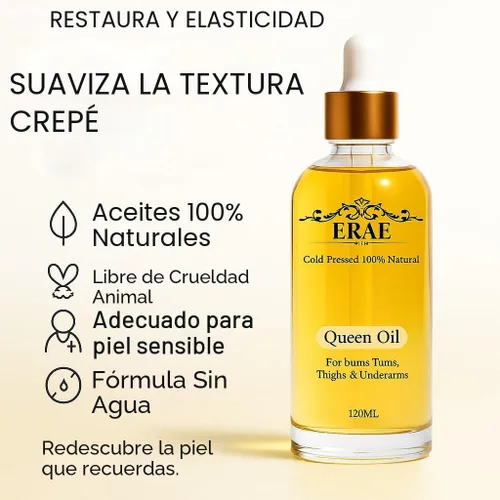Vista 7 de Erae Queen Oil - Aceite reafirmante botánico natural prensado en frío para cara y cuerpo - Hidrata tensa y restaura la elasticidad para la piel