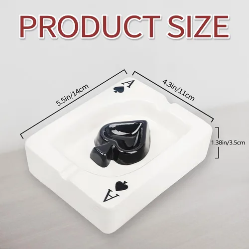 Vista 2 de Cenicero, bandeja decorativa de cerámica para cenizas de póquer para cigarrillos y fumadores de cigarros, bonita y divertida decoración hecha a mano