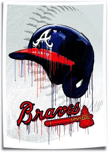 Vista 2 de NOUCAN - Póster de béisbol de la ciudad de Atlanta, arte de pared para sala de estar, imagen grande para los fanáticos NOUCAN