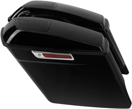Vista 2 de TCMT Alforjas extendidas de 5 pulgadas con altavoces de 6 x 9 pulgadas para Harley Touring 2014-2024 Road King Road Glide Street Glide Electra Glide