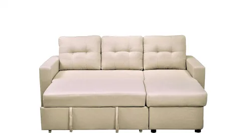 Vista 6 de Container Furniture Direct Sofá cama modular convertible en forma de L, muebles de apartamento elegantes, sofá extraíble de ahorro para espacios