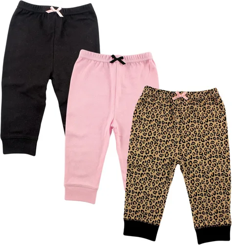 Vista 19 de Luvable Friends Pantalones de algodón para bebé niño Rayas negras paquete de 4