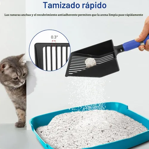 Vista 5 de JAMIEWIN Cuchara extensible de metal para gatos, mango largo de 21 a 39.5