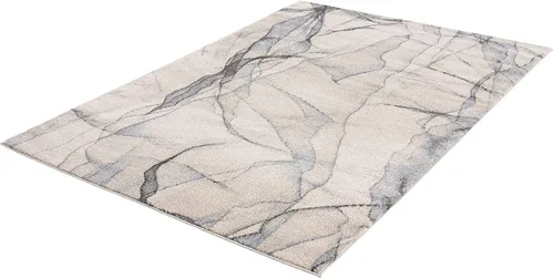 Vista 9 de Abani Alfombra contemporánea en capas gris y beige para comedor, de alta calidad, no desprende pelusa, 4 x 6 pies, diseño moderno