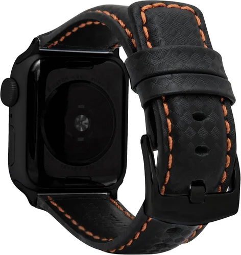 Vista 13 de Bandini Correa de cuero de fibra de carbono para hombre para Apple Watch de 1.732 in 1.772 in 1.654 in 1.614 in 1.575 in 1.496 in Ultra 1.929 in
