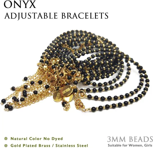 Vista 3 de Morchic 3mm Mini Beads Natural Gemstone Adjustable Bracelet for Women, Energy Gem Charm Series, Birthday Gift