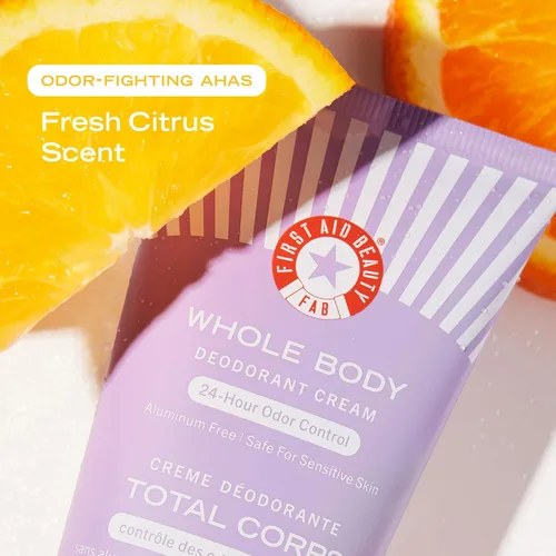 Vista 5 de First Aid Beauty Crema desodorante para todo el cuerpo Controla el olor corporal no deseado para una sensación fresca durante todo el día, probado