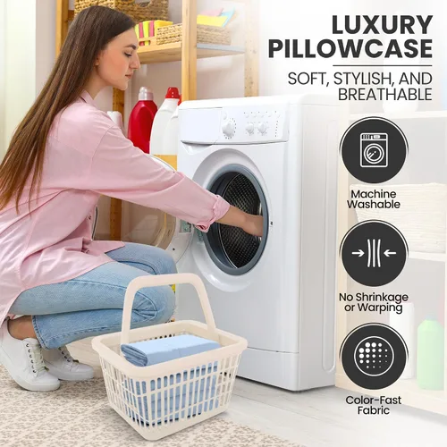 Vista 8 de Utopia Bedding Fundas de almohada estándar, paquete de 2, cierre de sobre, tela de microfibra cepillada suave, fundas de almohada resistentes al