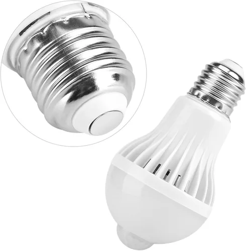Vista 6 de TOPINCN Bombilla con sensor de movimiento E27, bombillas LED PIR con sensor infrarrojo inteligente, luz nocturna de encendido/apagado automático