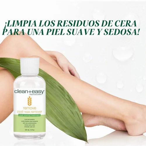 Vista 2 de Clean + Easy Remove: removedor de cera para la piel con aceite de germen de trigo, limpiador post encerado, 5 onzas