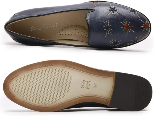 Vista 3 de Mona flying Mocasines de cuero para mujer, zapatos casuales de oficina para mujer