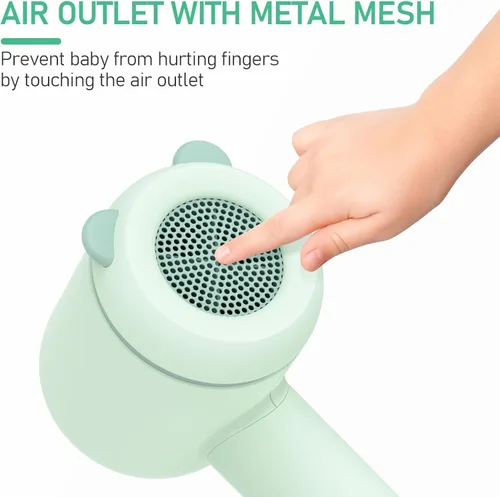 Vista 4 de YALICE Cordless Hair Dryer for Baby and Kids, Portable Travel Blow Dryer with Gentle Airflow & Low Heat Ionic Care for Infant, 3 Speed Settings