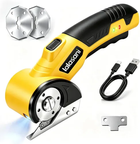 Vista 11 de Cordless Electric Scissors for Cardboard, Automatic Box Cutter (Orange, 1.0)