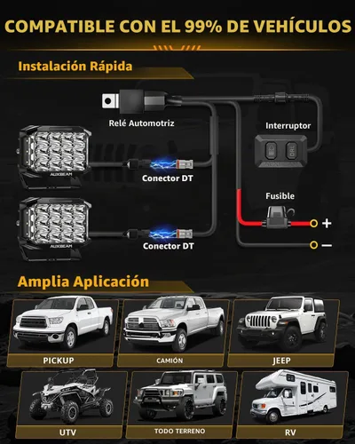 Vista 8 de Auxbeam 7x5 pulgadas LED Pod V-MAX Series 270° Shooter Offroad Ditch Light 7 x 5 pulgadas (cuadrado)
