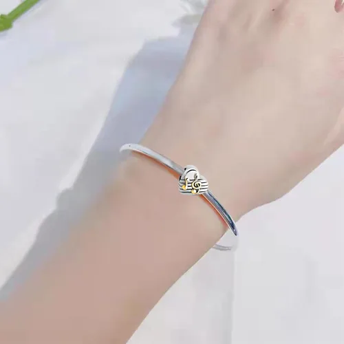 Vista 6 de Chili Jewelry Abalorio de nota musical en tono dorado compatible con pulseras Pandora