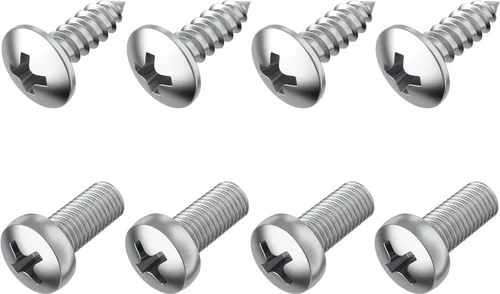Vista 8 de Tornillos de matrícula de acero inoxidable para matrículas, marcos, cubiertas - Juego de tornillos para placa de matrícula a prueba de óxido