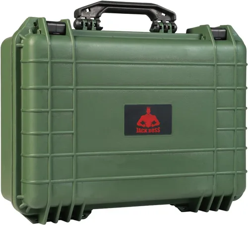 Vista 10 de Jack Boss Funda rígida de 18 x 13.8 x 8 pulgadas, funda protectora portátil impermeable para cámara con espuma personalizable, compatible con Negro