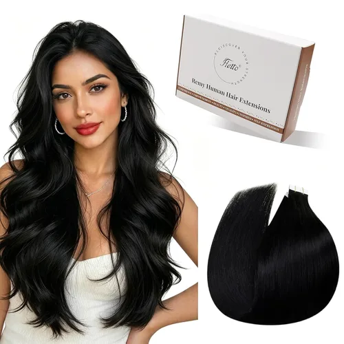 Vista 62 de 【Descuento】Hetto - Extensiones de cabello con cinta adhesiva, 40g, extensiones de cabello humano, color rubio ceniza oscuro degradado a rubio medio